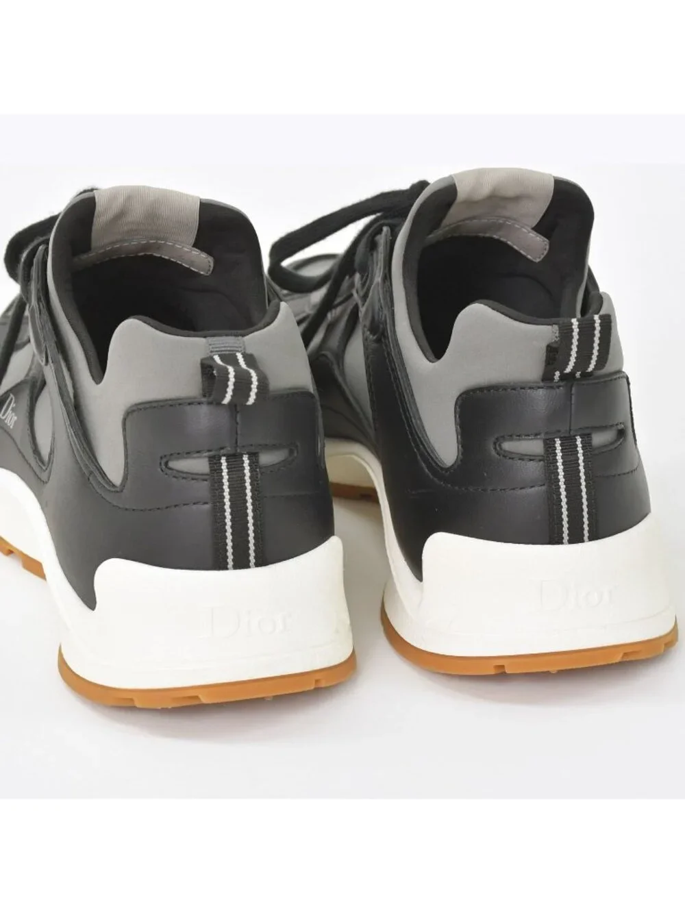 Dior Mile Sneakers Smooth Lambskin Neoprene Black White Brown